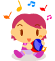 楽器を持つ女児