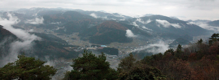 町を一望