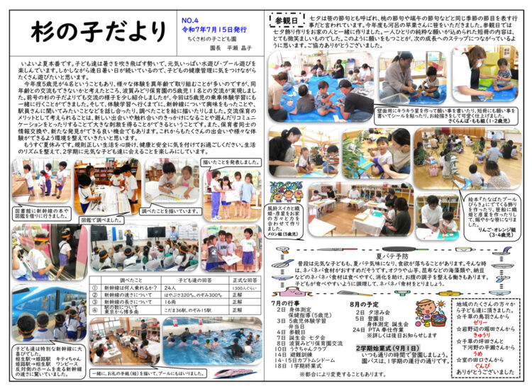 7月の杉の子だより
